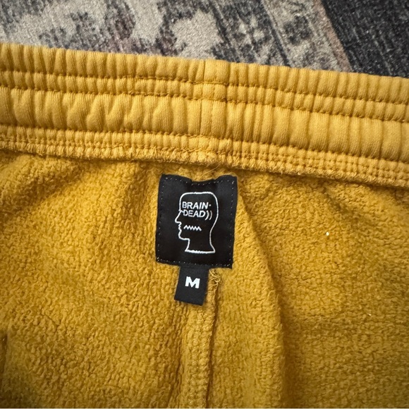 Brain Dead Men's Clean Love Yellow Graphic Sweatpants Medium - Picture 6 of 11